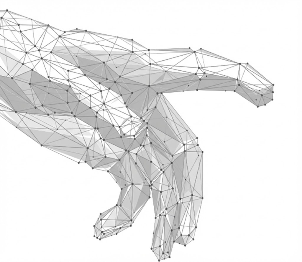 Values - Wireframe Hand Connection